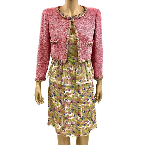 Chanel Gold and Pink Pastels Tweed Cropped Jacket – Jewelsunderthesea