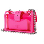 PINKO Love Quilted PVC Leather Hot Pink Silver Shoulder Bag Jewelsunderthesea 