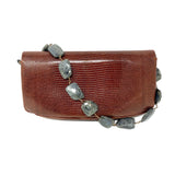 Darby Scott Handbag in Brown Lizard and Laboradite jewelsunderthesea 