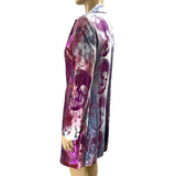 Fiorella Mancini Velvet Metallic Foil Skull Print Long Jacket Size 40 | 6 jewelsunderthesea 