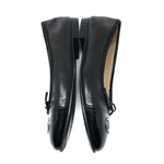 Chanel Black Leather Patent Cap Toe Ballerina Ballet Flats - Jewelsunderthesea