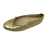 Chanel Gold Metallic Criss Cross Ballerina Ballet Flats- Jewelsunderthesea