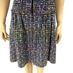 CHANEL Multi Color Silver Tweed Zipper Front Flare Dress Size 36 | 6