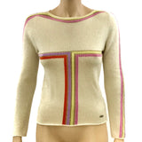 Chanel Gold Ivory Multi-Colored Cashmere Pullover Sweater- Jewelsunderthesea
