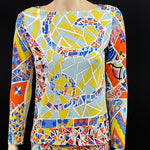 Emilio Pucci 2PC Star Print Silk Skirt 44|10 Long Sleeve Top 42|8 Jewelsunderthesea 