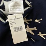 CHANEL 2008 Cruise 08C Navy White Airplane Sweater Size 40 | 6 jewelsunderthesea 