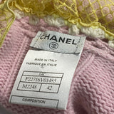 CHANEL 04C Pink Cashmere Cable Knit Crochet Jacket Size 42 | 8