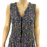 CHANEL Multi Color Silver Tweed Zipper Front Flare Dress Size 36 | 6