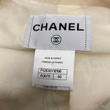 Chanel Off White Bouclé Crystal Button Jacket Size 40 | 10 jewelsunderthesea 