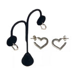 Chanel Heart Hoop Earrings Logo Silver Tone - Jewelsunderthesea