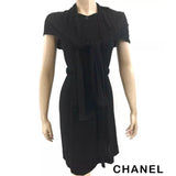 Chanel 09P Black Sleeveless Dress with Cape Scarf  - Jewelsunderthesea