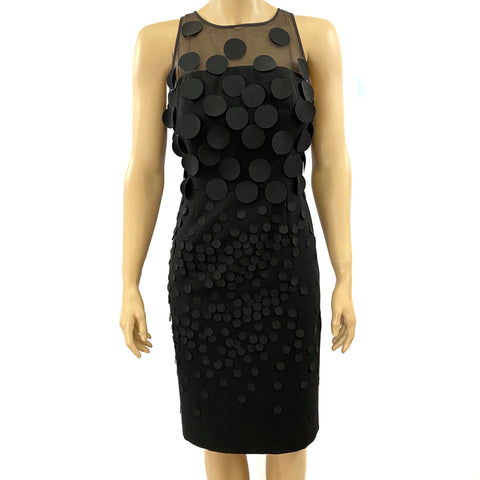 Nue by Shani Black Payette Circle Shaper Dress Size 4 Jewelsunderthesea 