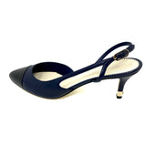 CHANEL Slingbacks Navy & Black Goatskin G29902 Size 42 jewelsunderthesea 