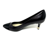 CHANEL Black Goatskin Satin Cap Toe Pump G29061 Size 42 jewelsunderthesea 