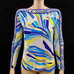 Emilio Pucci 2PC Abstract Print Silk Jersey Skirt Long Sleeve Top 42 | 8 Jewelsunderthesea 