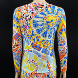 Emilio Pucci 2PC Star Print Silk Skirt 44|10 Long Sleeve Top 42|8 Jewelsunderthesea 