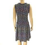 CHANEL Multi Color Silver Tweed Zipper Front Flare Dress Size 36 | 6