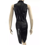 Chanel Black Lambskin Leather Halter Dress Tweed Trim 08P - Jewelsunderthesea