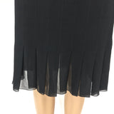 Chanel 03A Black Silk Chiffon Pleated Skirt Size 38 Jewelsunderthesea 