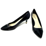 CHANEL Black Goatskin Satin Cap Toe Pump G29061 Size 42 jewelsunderthesea 