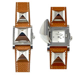 Hermès Medor 23MM Stainless Steel & Brown Leather Watch jewelsunderthesea 