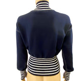 CHANEL 2008 Cruise 08C Navy White Airplane Sweater Size 40 | 6 jewelsunderthesea 