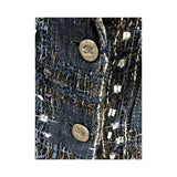 Chanel Navy Metallic Silk and Tweed Jacket Fabric- Jewelsunderthesea