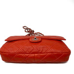 CHANEL Red Silver Soft Lambskin Leather Ultimate Stitch Quilt XL Flap Bag jewelsunderthesea 