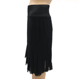 Chanel 03A Black Silk Chiffon Pleated Skirt Size 38 | 8