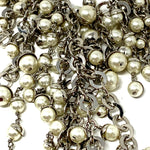 Christian DIOR Silver Tone Cascading Pearl Statement Necklace jewelsunderthesea 