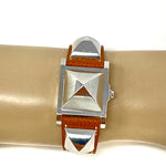 Hermès Medor 23MM Stainless Steel & Brown Leather Watch jewelsunderthesea