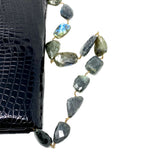 Darby Scott Handbag in Black Crocodile and Labradorite jewelsunderthesea 