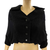 Louis Vuitton Black Cashmere Knit Shrug Bolero Jacket Size S Jewelsunderthesea 