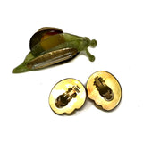 Fabrice Paris Snail Earring and Brooch Pin Set Jewelsunderthesea 