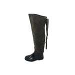 Yelena Brown Suede Patent Leather Over the Knee Boots Size 38 - Jewelsunderthesea