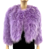 Adrienne Landau Purple Feather Jacket One Size Jewelsunderthesea 