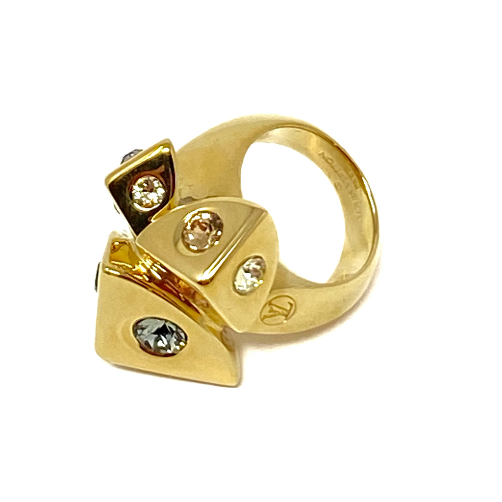 Louis Vuitton gold plated Trunkies clip on earrings