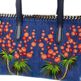 Stella McCartney Falabella Desert Embroidered Flowers Denim Tote Bag jewelsunderthesea 