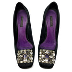 Louis Vuitton Black Satin Crystal Toe Heels Size 38.5 | 8 Jewelsunderthesea 