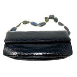 Darby Scott Handbag in Black Crocodile and Labradorite jewelsunderthesea 