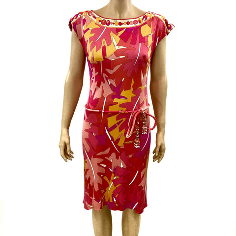 emilio pucci beaded dress New EMILIO PUCCI Red Carpet,Embroidered Beaded,Belt,White dress It 42,US 6-8,S-M