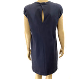 Brunello Cucinelli Navy Cotton Sleeveless Monili Shift Dress Size L jewelsunderthesea 