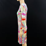 Emilio Pucci Pastel Silk Jersey Dress Star Belt Size 42 | 8 Jewelsunderthesea 