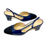 CHANEL Navy and  Black Toe Goatskin G31318 Size 42 jewelsunderthesea 