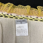 CHANEL 04C Off White Pink Yellow Crochet Trim Knit Jacket Size 40 | 6 jewelsunderthesea 