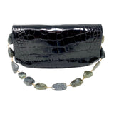 Darby Scott Handbag in Black Crocodile and Labradorite jewelsunderthesea 