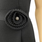 Blumarine Black Knit Sleeveless Dress Crystal Flower Brooch 42 | 8 Jewelsunderthesea 