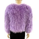 Adrienne Landau Purple Feather Jacket One Size Jewelsunderthesea 