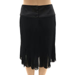 Chanel 03A Black Silk Chiffon Pleated Skirt Size 38 Jewelsunderthesea 