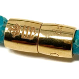 De Grisogono ALLEGRA 18K Rose Gold Diamond Turquoise Leather Wrap Bracelet jewelsunderthesea 
